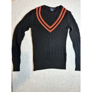 Ralph Lauren Golf Knit Sweater Black Orange Men’s Sz S